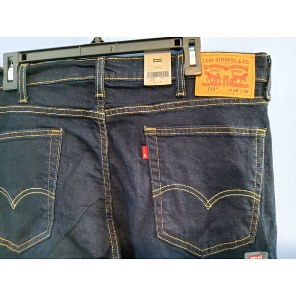 Levis Mens 519 Extreme Skinny Jeans Stretch Dark Wash W38 L29 - Picture 4 of 11